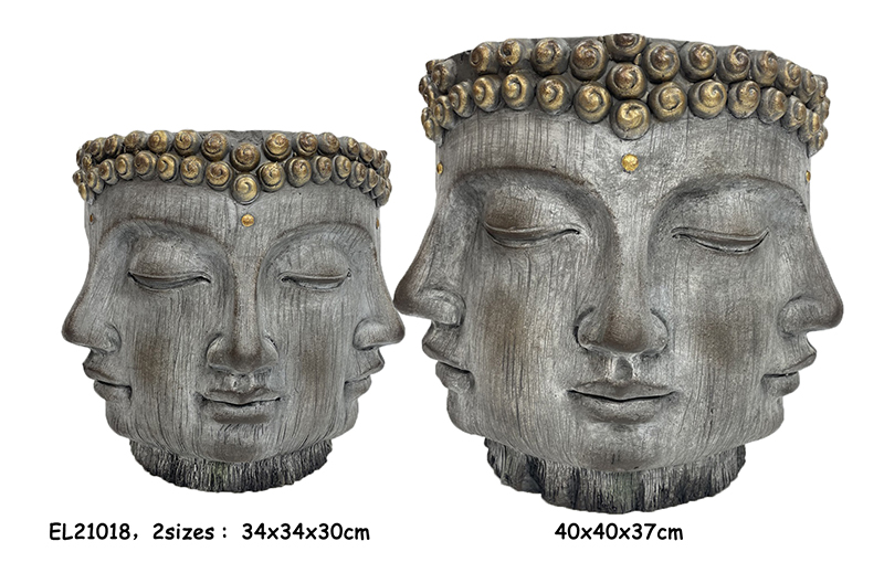 11Macetas con decoración facial de Buda (5)