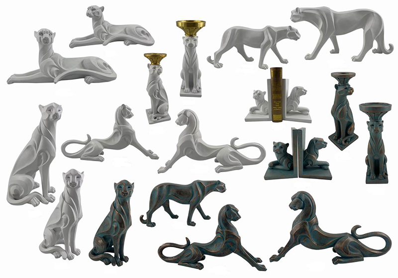 12 Leopard Sculptures Candle Holders (7)
