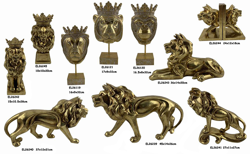 Suporte para livros de cerâmica com 12 estátuas de leões (5)