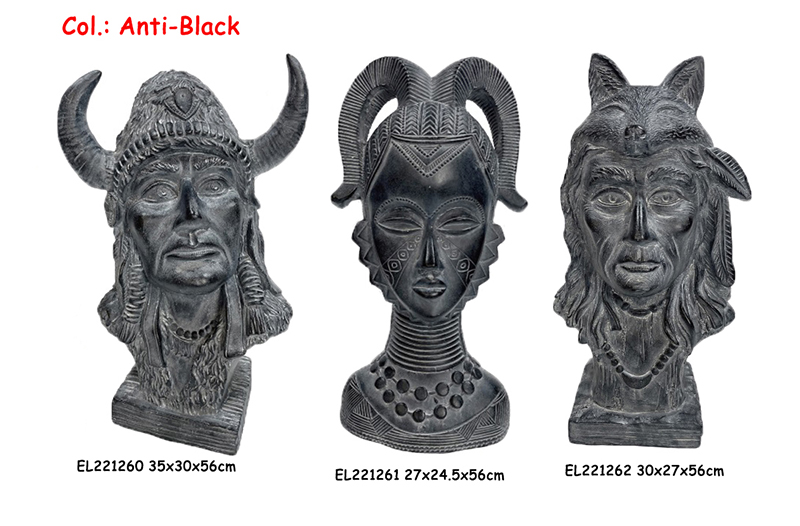 21 Clay Indian Head Statues (2)