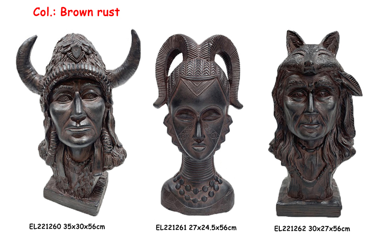 21 Estatuas de cabezas indias de barro (3)