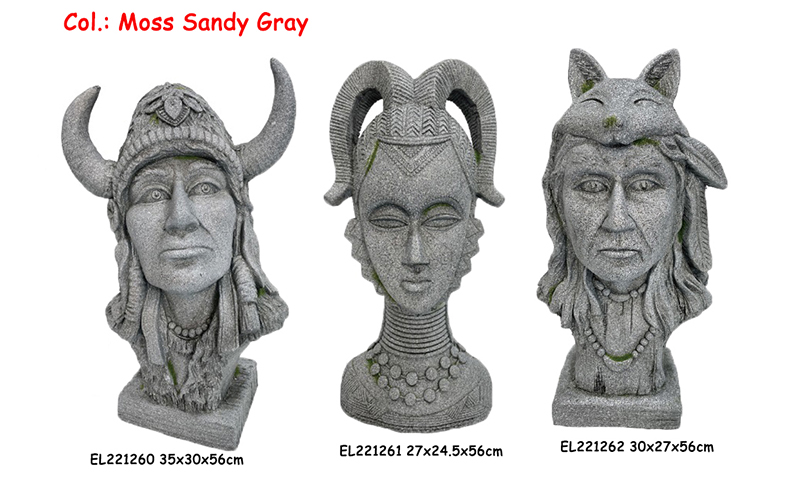 21 Clay Indian Heads Statuen (5)