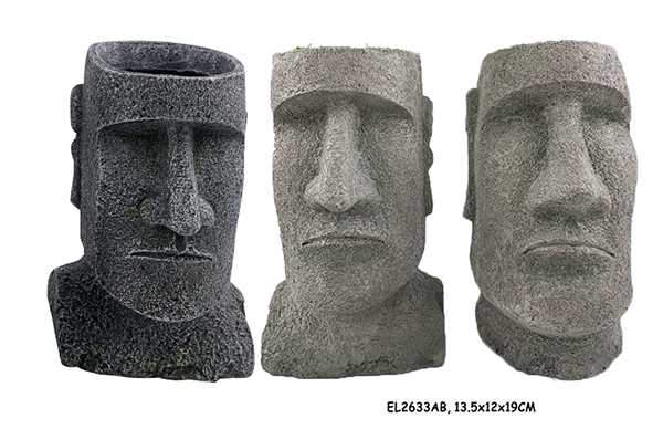 28Lightweight Easter Island Statuary Pots (5)