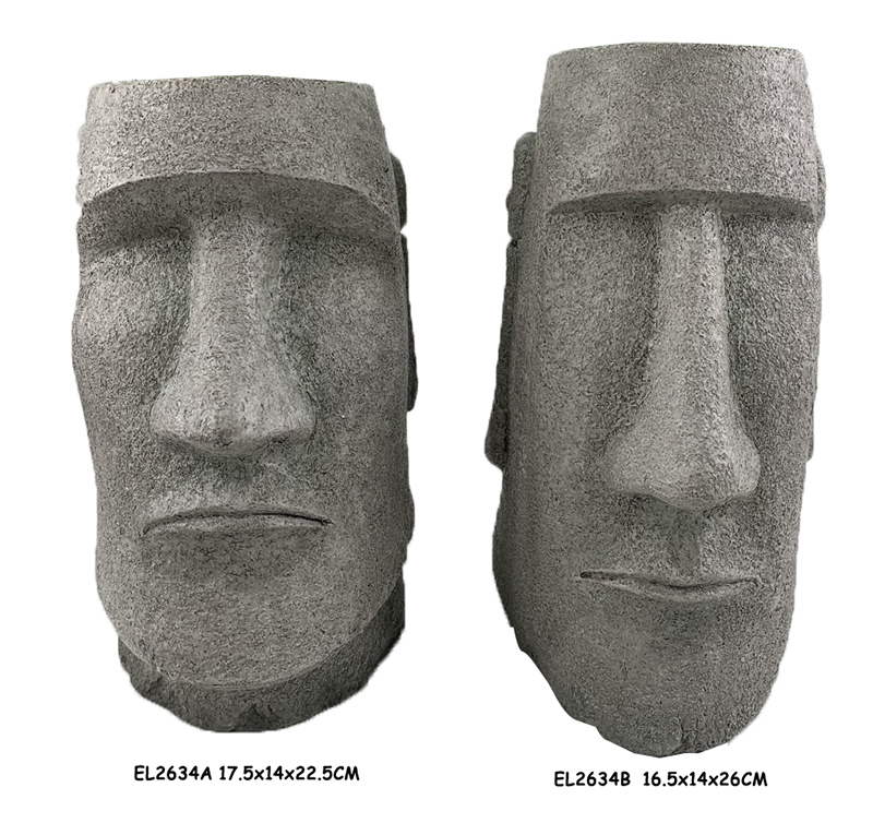 28Lightweight Easter Island Statuary Pots (6)