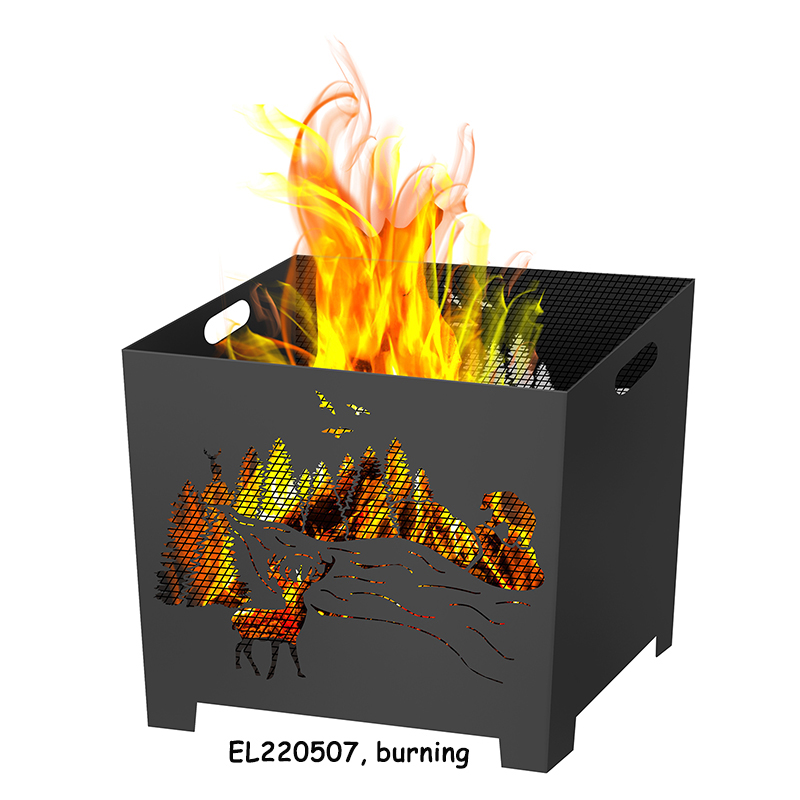 2 Gropë zjarri katrore metalike me modele të renë (1)