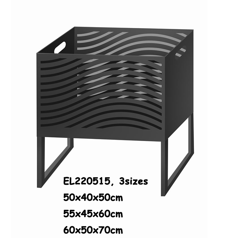 6ब्लैक स्क्वायर मेटल फायर पिट स्टैंड बोनफायर के साथ (3)