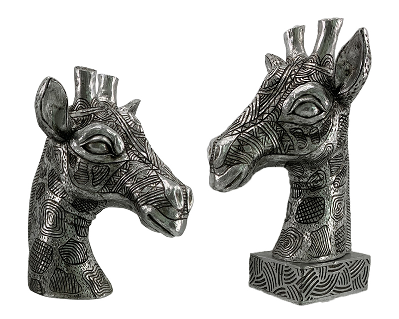 8 Dësch-Top Afrika Giraffe Kapp Bust Figuren (4)