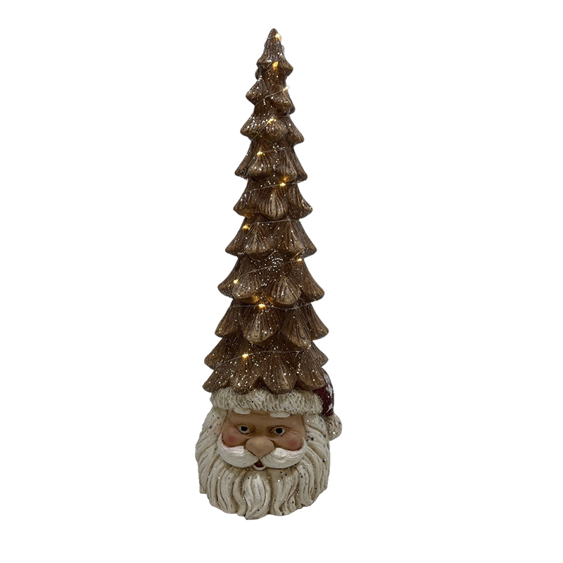 Šarmantna glinena drvca Djeda Mraza sa svjetlima Božični ukrasi za dom (1)