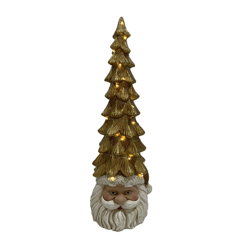 Urocze gliniane choinki Świętego Mikołaja ze światłami Wystrój domu Dekoracje świąteczne (2)