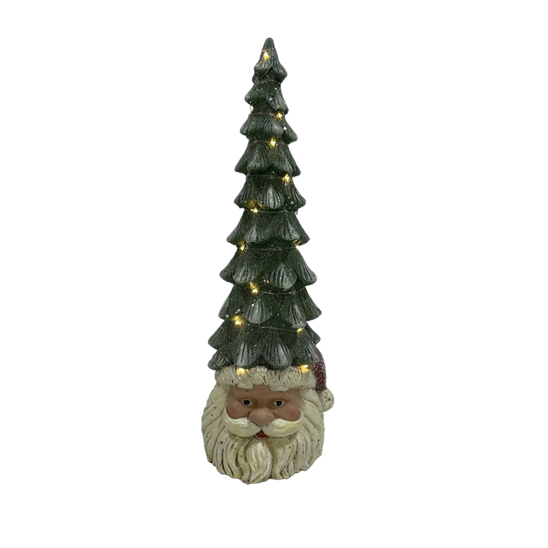 Kaakit-akit na Clay Fiber Santa's Trees na may mga Ilaw Dekorasyon ng Pasko sa Bahay (3)