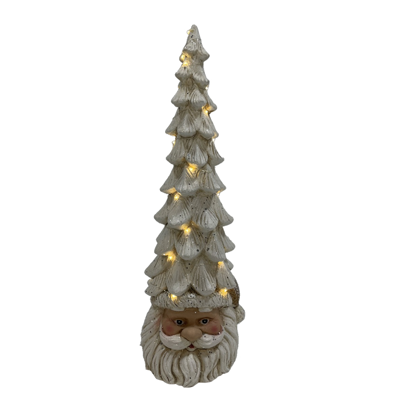 魅力的な粘土繊維のサンタのツリー ライト付き ホームデコレーション クリスマスデコレーション (5)