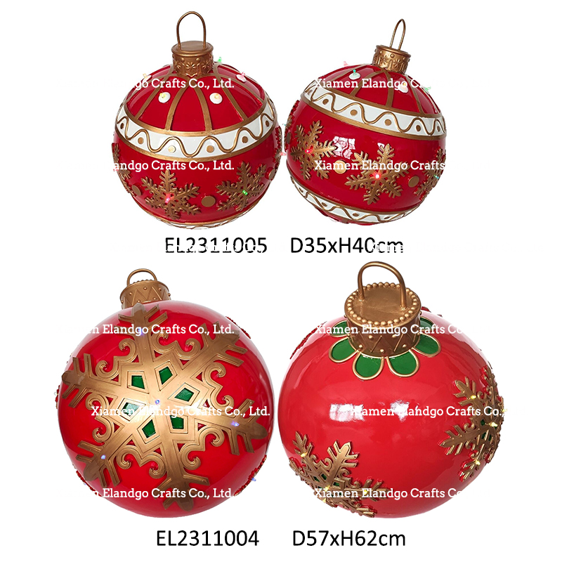 Chrëschtkugel Ornamente mat LED Flash Light XMAS Holiday Decor saisonal Produkter (5)