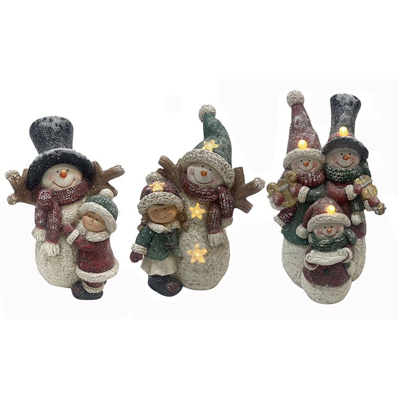 Figurine di pupu di neve di Natale cù luce (2)