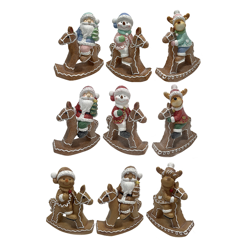 Figur Roti Jahe Tanah Liat Figur Natal Manusia Salju, Sinterklas, Rusa Kutub (2)