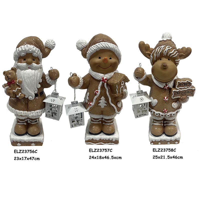 Izibalo ze-Clay Gingerbread Figures Snowman, Santa Claus, Reindeer Christmas Figures (5)