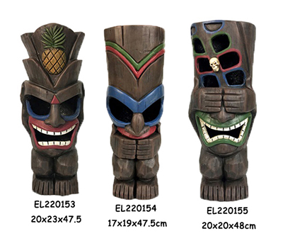 ຫັດຖະກໍາດິນເຜົາ Tiki Decor Statues flowerpots (3)