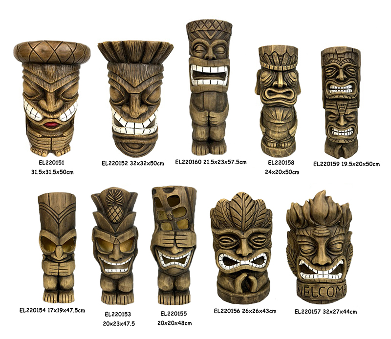 Πήλινες χειροτεχνίες Tiki Decor αγάλματα γλάστρες (6)