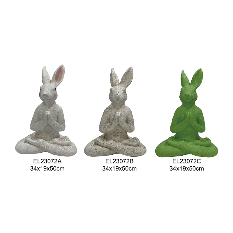 Collection de lapins de yoga mignons, décoration de jardin de printemps, de Pâques, articles quotidiens (10)