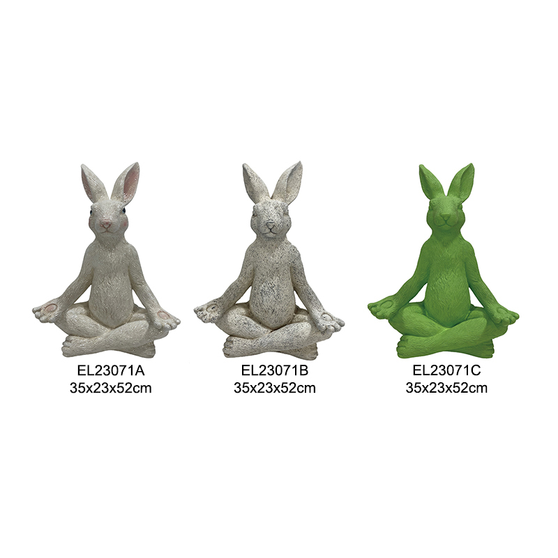 Artikujt e përditshëm për dekorimin e kopshtit të Pashkëve të Pranverës së Koleksionit Cute Yoga Rabbit (6)