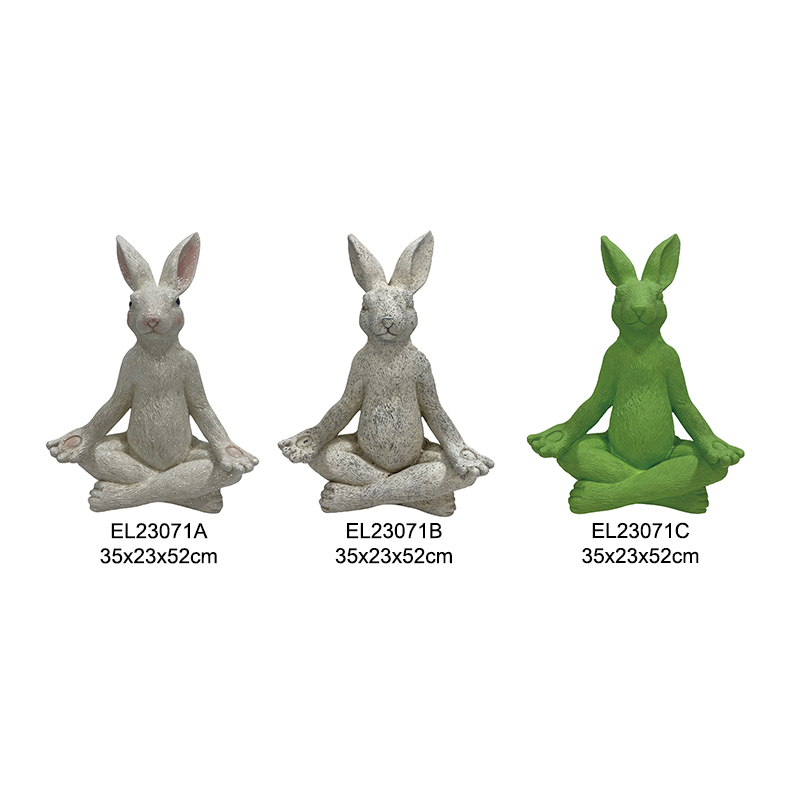 ချစ်စရာ Yoga Rabbit Collection Spring Easter Garden Decoration နေ့စဉ်သုံး ပစ္စည်း (၆) မျိုး၊