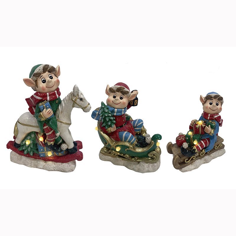 ELF CHRISTMAS FIGURINE NA MAY MAGANDANG RESIN CLAY DECORATION (2)