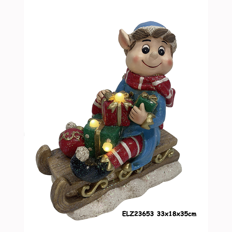 ELF CHRISTMAS FIGURINE NGA MAY KAHAYAG NGA RESIN CLAY DECORATION (4)