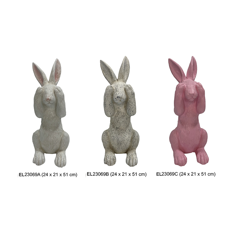 Пасхальные статуи кроликов, весеннее украшение для дома и сада, милый кролик (1)