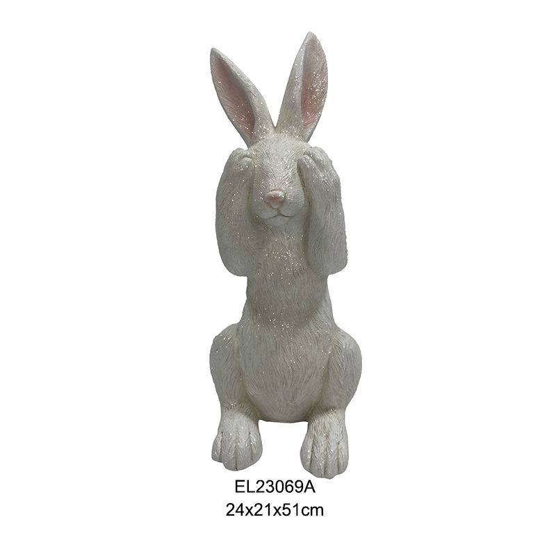 Πασχαλινό See No Rabbit Statues Ανοιξιάτικη διακόσμηση σπιτιού και κήπου Cute Rabbit (2)