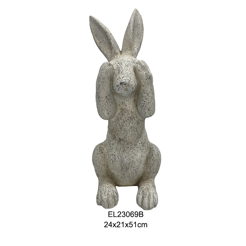 Πασχαλινά See No Rabbit Statues Ανοιξιάτικη διακόσμηση σπιτιού και κήπου Cute Rabbit (3)