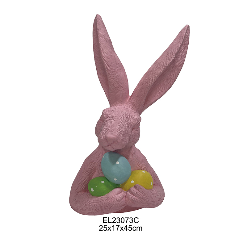 Incantevoli figurine di coniglio che tengono le uova di Pasqua, il coniglio tiene le carote, un coniglietto divertente che decora la casa e il giardino (4)