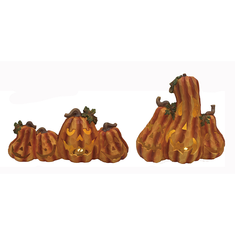 Jakc-o'-lanterns Pumpkin kho kom zoo nkauj nrog lub teeb (1)