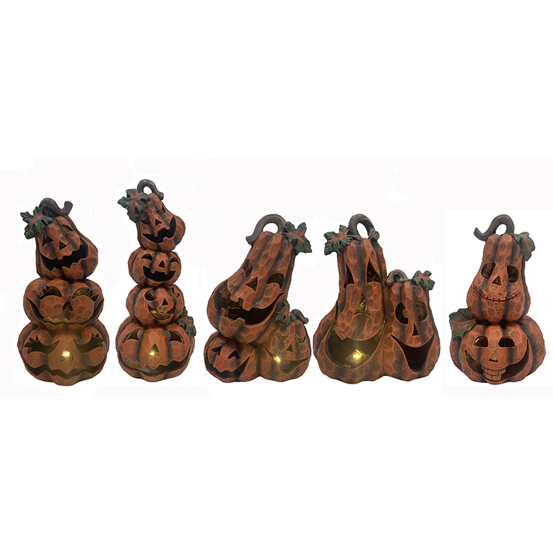 Jakc-o'-lanterns Декорация от тиква със светлина (4)
