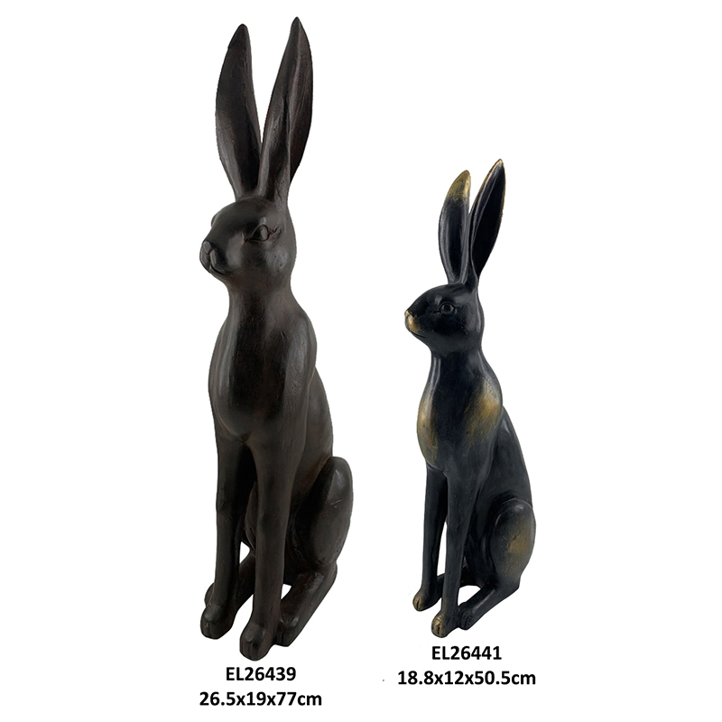 Rabbit Statues Easter Bunny ji bo Mal û Baxçeyê Peykerên Kevirên Nûjen (3)