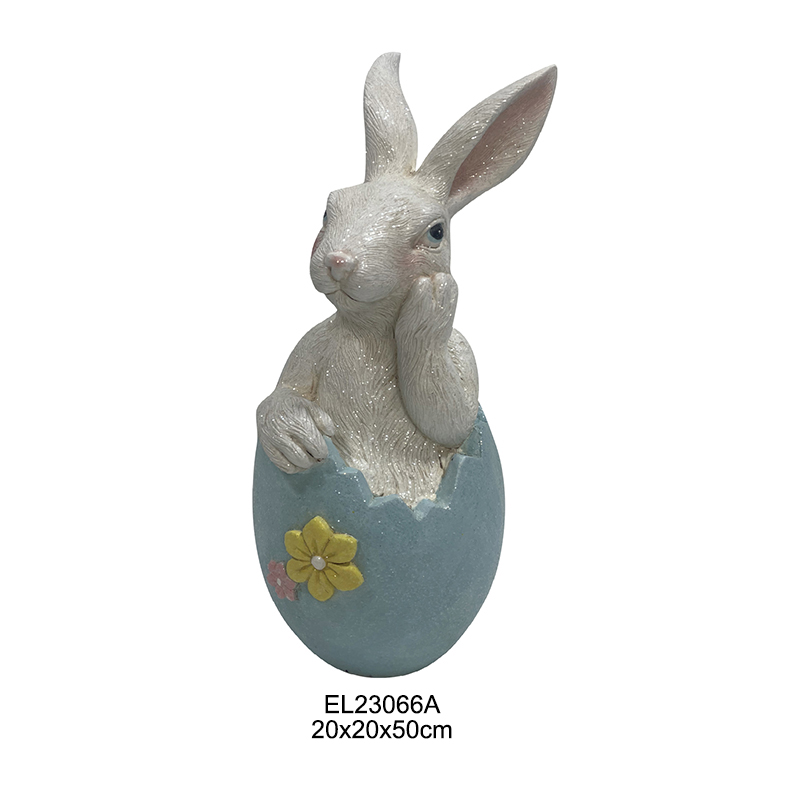 Rabbit on Egg Stand Dish Holder Rabbit Whimsy Meet Functionality Spring Decors Indoor and Outdoor (6)