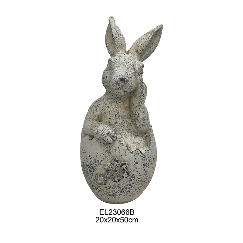 Rabbit on Egg Stand Dish Holder Rabbit Whimsy Meet Functionality Spring Decors Indoor and Outdoor (7)