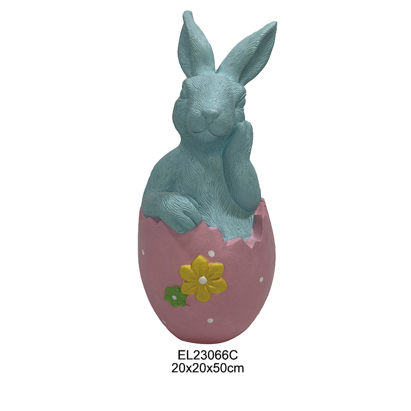 กระต่ายบนที่วางไข่ที่วางจานกระต่าย Whimsy ตรงตามฟังก์ชันการทำงาน Spring Decors ในร่มและกลางแจ้ง (8)