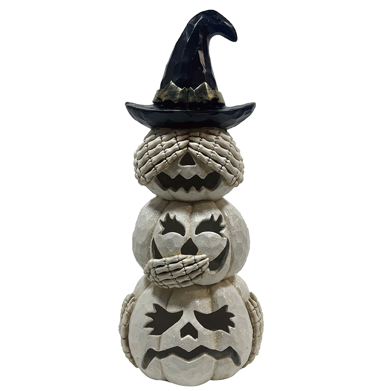 Resin Clay Craft Craft Halloween Pumpkin Jack-o-Itara rya Tiers imitako ibishushanyo byo hanze-hanze (4)