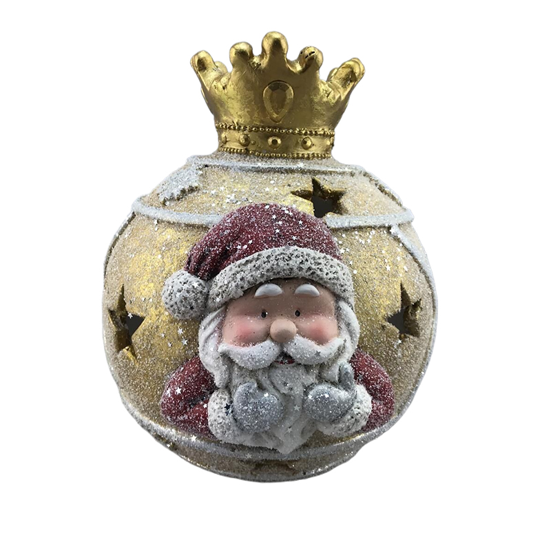 Santa Snowman Reindeer Juleball med Golden Crown sesongdekorasjon 2