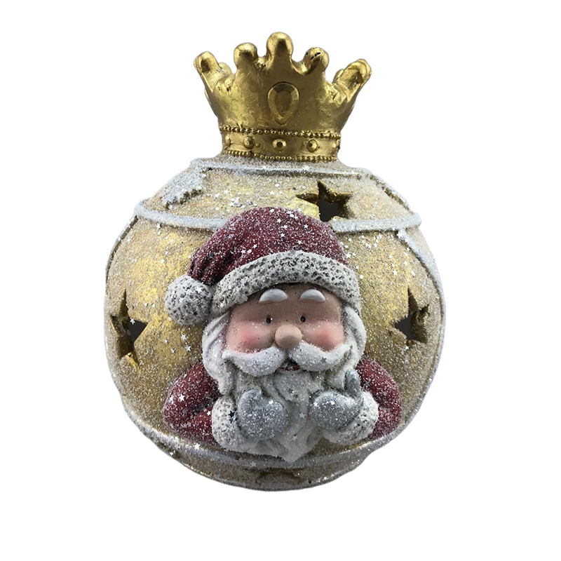 Santa Snowman Reindeer Christmas Ball with Golden Corona Temporis Decoration 2