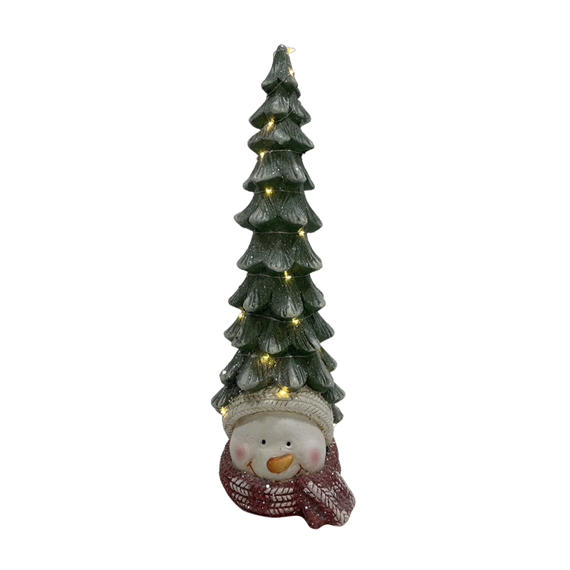 Snowman-Based Christmas Tree nga adunay mga Kahayag Holiday Dekorasyon Estilo sa Snowman 3