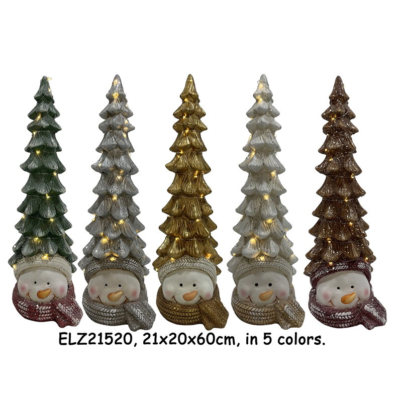 Snögubbe-baserade julgranar med ljus Holiday Dekoration Snögubbe stil