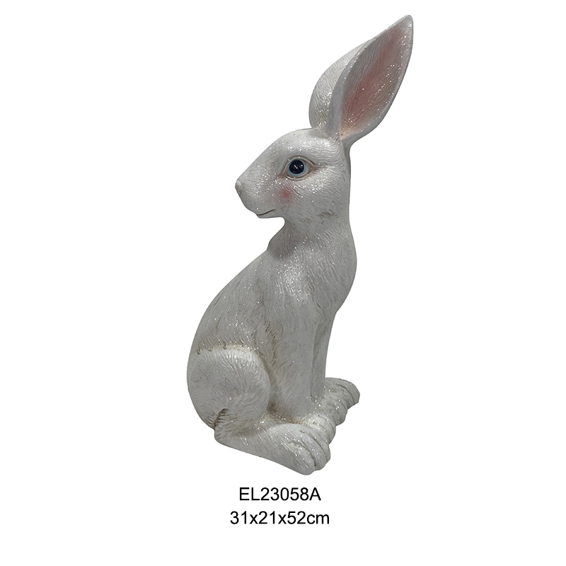 Vibrant Green Granite Texture Sleek Alabaster Rabbit Decor පාස්කු වසන්ත නිවස සහ වත්ත (1)