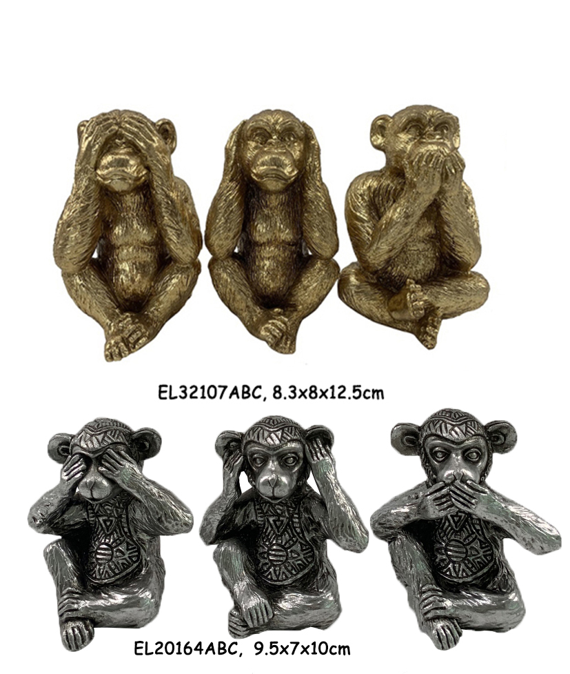 10Table top baby Gorilla monkey figurines (4)