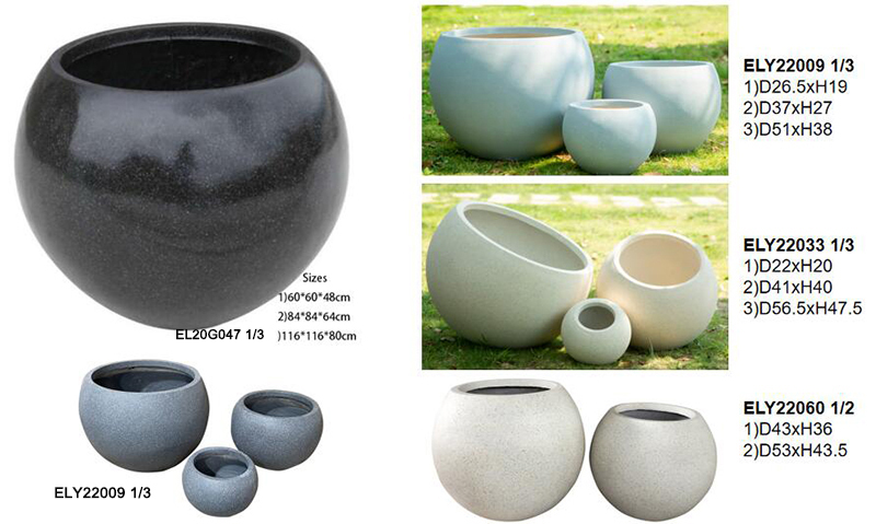 1Ball-shape pottery outdoor planters (1)