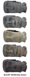 28Lightweight Easter Island Statuary pots (4)