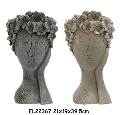 35MGO Flower Crown Lady bust Planters (6)