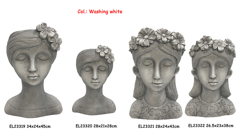 36MGO Flower Crown Girl Bust  Planters (4)