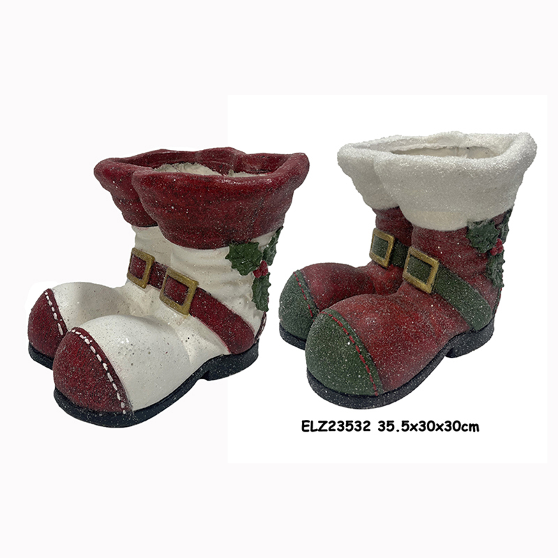 Christmas Boots Resin Clay Crafts Holiday Seasonal Decoration (3)
