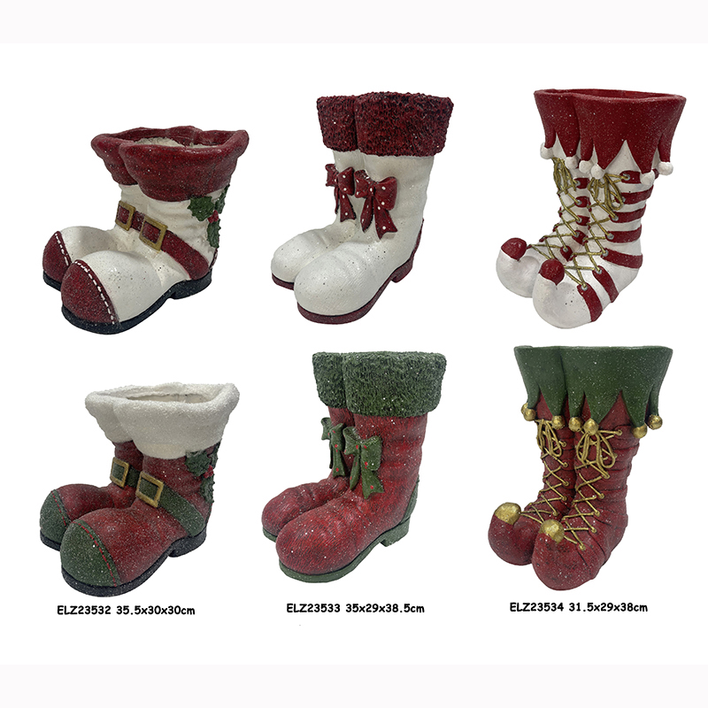 Christmas Boots Resin Clay Crafts Holiday Seasonal Decoration (6)