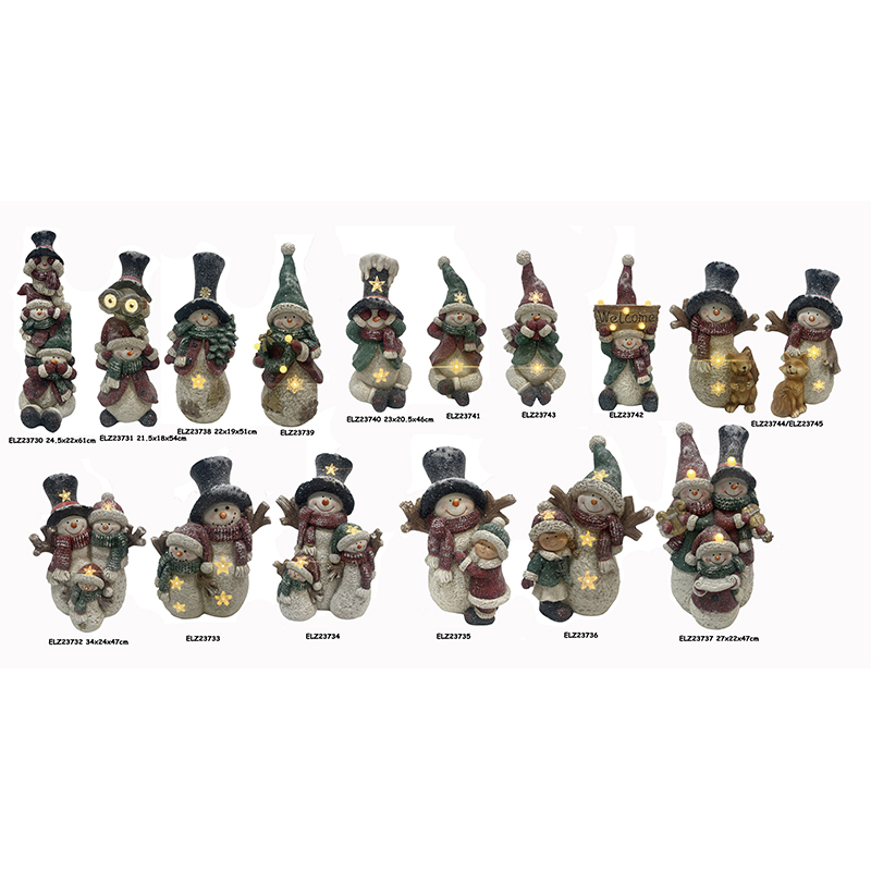 Christmas Snowman Figurines with light (6)